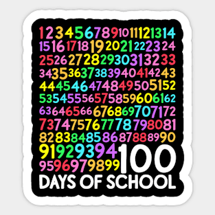 100th Day Of School Teacher Kids 100 Days Math Numbers Kids Sticker